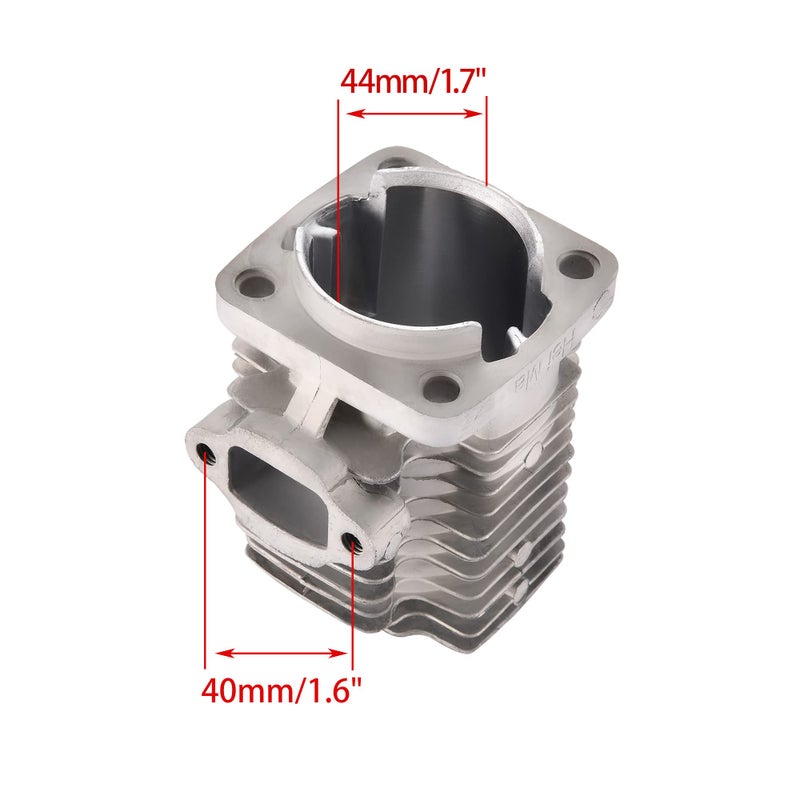 WOOSTAR 44mm Big Bore Cylinder with Piston Ring Kit Replacement for 2 Stroke 43cc 47cc 49cc Scooter Mini Pocket Bike - Image 2